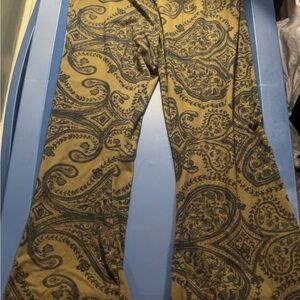Charlotte Russe Olive and Navy Paisley Pants
